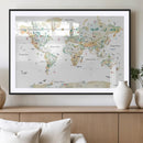 Animal World Map for Kids Room Decor