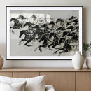 Abstract Horse Wall Art Canvas Print - Dynamic Black Ink