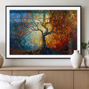 Mosaic Tree Canvas Wall Art Canvas Print – Vibrant Stained