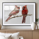 Cardinal Canvas Wall Art - Male and Female Cardinal Print -
