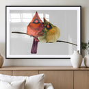 Cardinal Bird Canvas Wall Art - Male and Female Cardinal