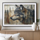 Rustic Wolf Wall Art Canvas Print – Vintage Woodland