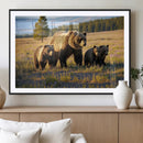 Grizzly Bear Family Wall Art Canvas Print – Majestic