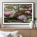Lotus Flower Wall Art Canvas Print, Water Lily Large Wall