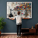 Banksy Butterfly Girl Wall Art – Modern Graffiti Canvas