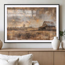 Rustic Farmhouse Wall Art Canvas Print | Barn and Field