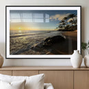 Tropical Beach Wall Art - Stunning Ocean Sunset Canvas Print