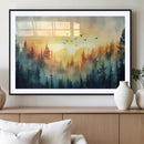 Abstract Forest Wall Art Print- Serene Nature Canvas Print