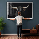 Majestic Longhorn Bull Wall Art Canvas Print – Dark by MyGreatCanvas | Canvas Wall Art Prints | Photo Prints & Wall Decor