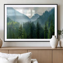 Misty Forest Mountain Wall Art Canvas Print – Framed Serene