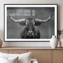 Texas Longhorn Wall Art Canvas Print – Framed Western Bull
