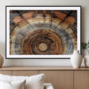 Tree Rings Wall Art Canvas Print – Rustic Wood Texture