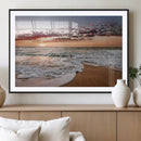 Ocean Sunset Wall Art Canvas Print – Framed Sandy Shore
