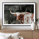 Texas Longhorn Wall Art Canvas Print – Framed Spotted Bull by MyGreatCanvas | Canvas Wall Art Prints | Photo Prints & Wall Decor