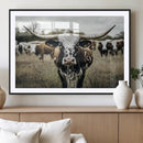 Texas Longhorn Wall Art – Framed Speckled Cow Canvas by MyGreatCanvas | Canvas Wall Art Prints | Photo Prints & Wall Decor