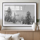 Snowy Ski Lift Wall Art – Framed Winter Forest Canvas by MyGreatCanvas | Canvas Wall Art Prints | Photo Prints & Wall Decor