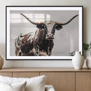 Texas Longhorn Wall Art Canvas Print – Framed Spotted Bull by MyGreatCanvas | Canvas Wall Art Prints | Photo Prints & Wall Decor