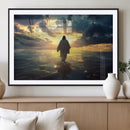 Jesus Walks Wall Art Canvas Print – Framed Divine Sunset by MyGreatCanvas | Canvas Wall Art Prints | Photo Prints & Wall Decor