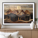 Wood Mountain Wall Art Canvas Print – Framed Boho Abstract by MyGreatCanvas | Canvas Wall Art Prints | Photo Prints & Wall Decor