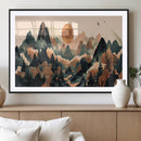 Wood Mountain Landscape Wall Art Canvas Print – Framed