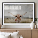 Texas Longhorn Wall Art Canvas Print – Framed Western Cow