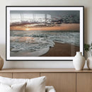 Ocean Sunset Wall Art Canvas Print – Framed Beach Waves