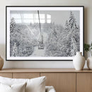 Snowy Ski Lift Wall Art – Framed Winter Mountain Canvas by MyGreatCanvas | Canvas Wall Art Prints | Photo Prints & Wall Decor