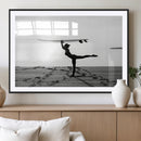 Yoga Surf Wall Art Canvas Print – Framed Black White Shore by MyGreatCanvas | Canvas Wall Art Prints | Photo Prints & Wall Decor