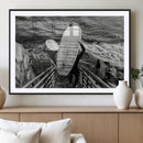 Black and White Surfing Wall Art Canvas Print – Framed by MyGreatCanvas | Canvas Wall Art Prints | Photo Prints & Wall Decor