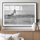 Black and White Surfing Wall Art Canvas Print – Framed Ocean by MyGreatCanvas | Canvas Wall Art Prints | Photo Prints & Wall Decor