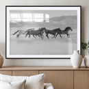 Wild Horses Running Wall Art Canvas Print, Framed Black by MyGreatCanvas | Canvas Wall Art Prints | Photo Prints & Wall Decor