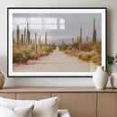 Desert Cactus Lined Road Wall Art Canvas Print – Framed by MyGreatCanvas | Canvas Wall Art Prints | Photo Prints & Wall Decor