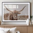 Longhorn Cow Wall Art Canvas Print – Framed Texas Ranch