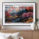 Modern Japanese Wall Art Canvas Print – Framed Abstract
