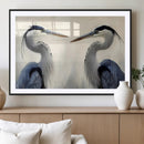 Blue Heron Pair Wall Art Canvas Print – Framed Coastal Bird
