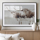 Longhorn Wall Art Canvas Print – Framed Western Cow Rustic