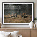 Deer Wall Art Canvas Print – Framed Rustic Wildlife Stags