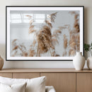 Pampas Grass Wall Art Canvas Print – Framed Neutral Tones