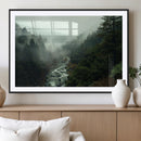 Misty Forest Wall Art Canvas Print – Framed Foggy River
