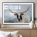 Texas Longhorn Wall Art Canvas Print – Framed Western Rustic