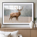 Vintage Wildlife Wall Art Canvas Print – Misty Landscape