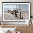 Desert Mailboxes Canvas Print – Framed Minimal Western