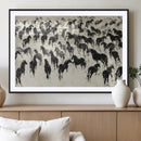 Wild Horse Stampede Wall Art Canvas Print – Monochrome by MyGreatCanvas | Canvas Wall Art Prints | Photo Prints & Wall Decor