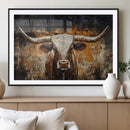 Abstract Longhorn Bull Wall Art Canvas Print – Vintage by MyGreatCanvas | Canvas Wall Art Prints | Photo Prints & Wall Decor