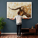 Rustic Longhorn Bull Wall Art Canvas Print – Vintage Western by MyGreatCanvas | Canvas Wall Art Prints | Photo Prints & Wall Decor