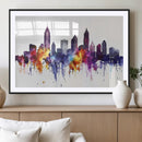 Atlanta Skyline Wall Art Canvas Print – Framed Colorful