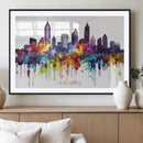 Atlanta Skyline Wall Art Canvas Print – Framed Colorful