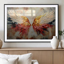 Vibrant Angel Wings Wall Art Canvas Print – Gold Red by MyGreatCanvas | Canvas Wall Art Prints | Photo Prints & Wall Decor