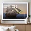 Sailing Ship Wall Art Canvas Print – Sunset Ocean Voyage by MyGreatCanvas | Canvas Wall Art Prints | Photo Prints & Wall Decor