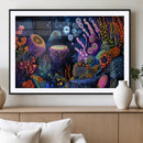 Vibrant Neon Coral Reef Wall Art Canvas Print, Colorful by MyGreatCanvas | Canvas Wall Art Prints | Photo Prints & Wall Decor